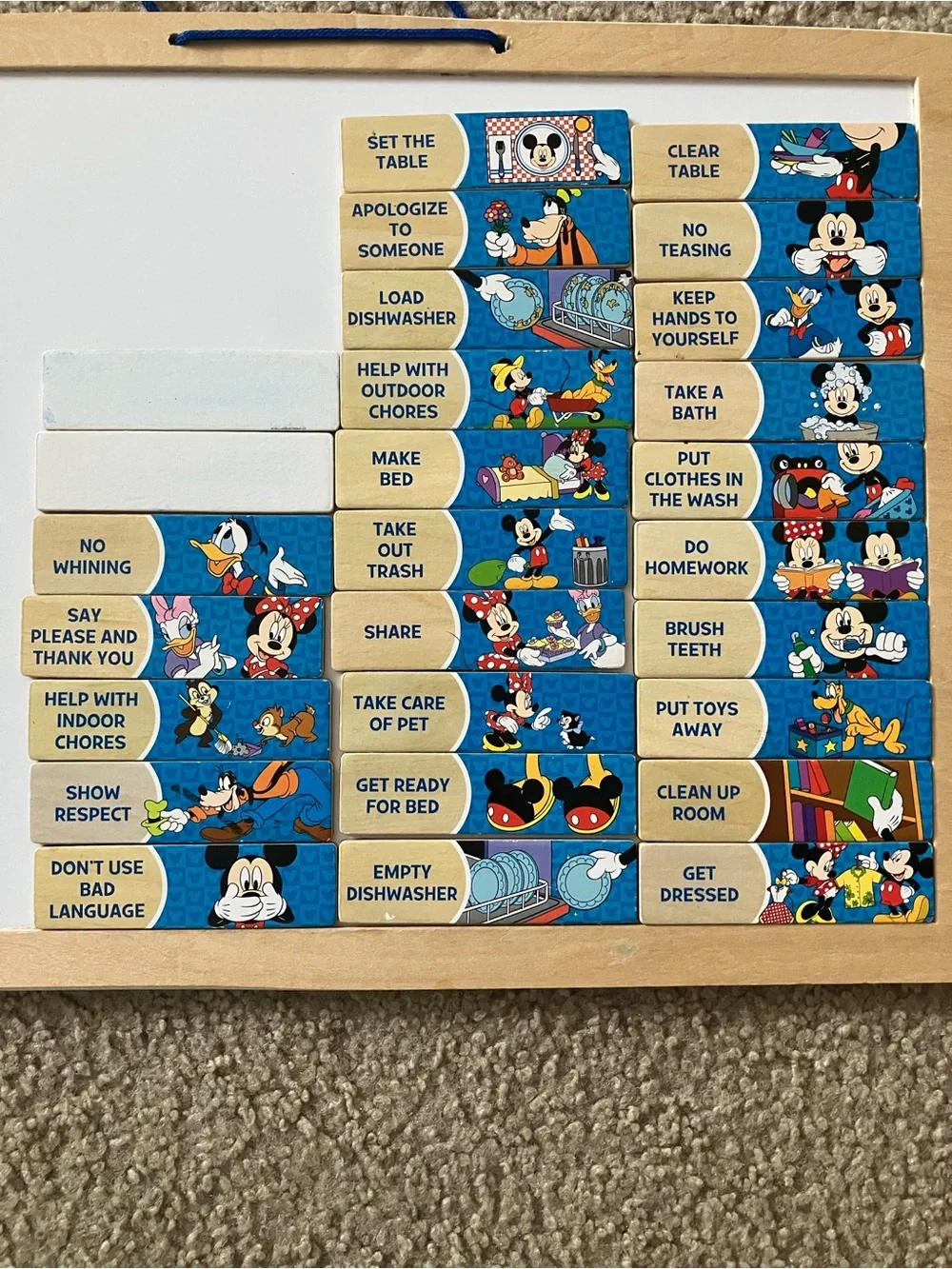 Melissa & Doug Mickey Mouse Magnetic Responsibility Chart - White & Brown